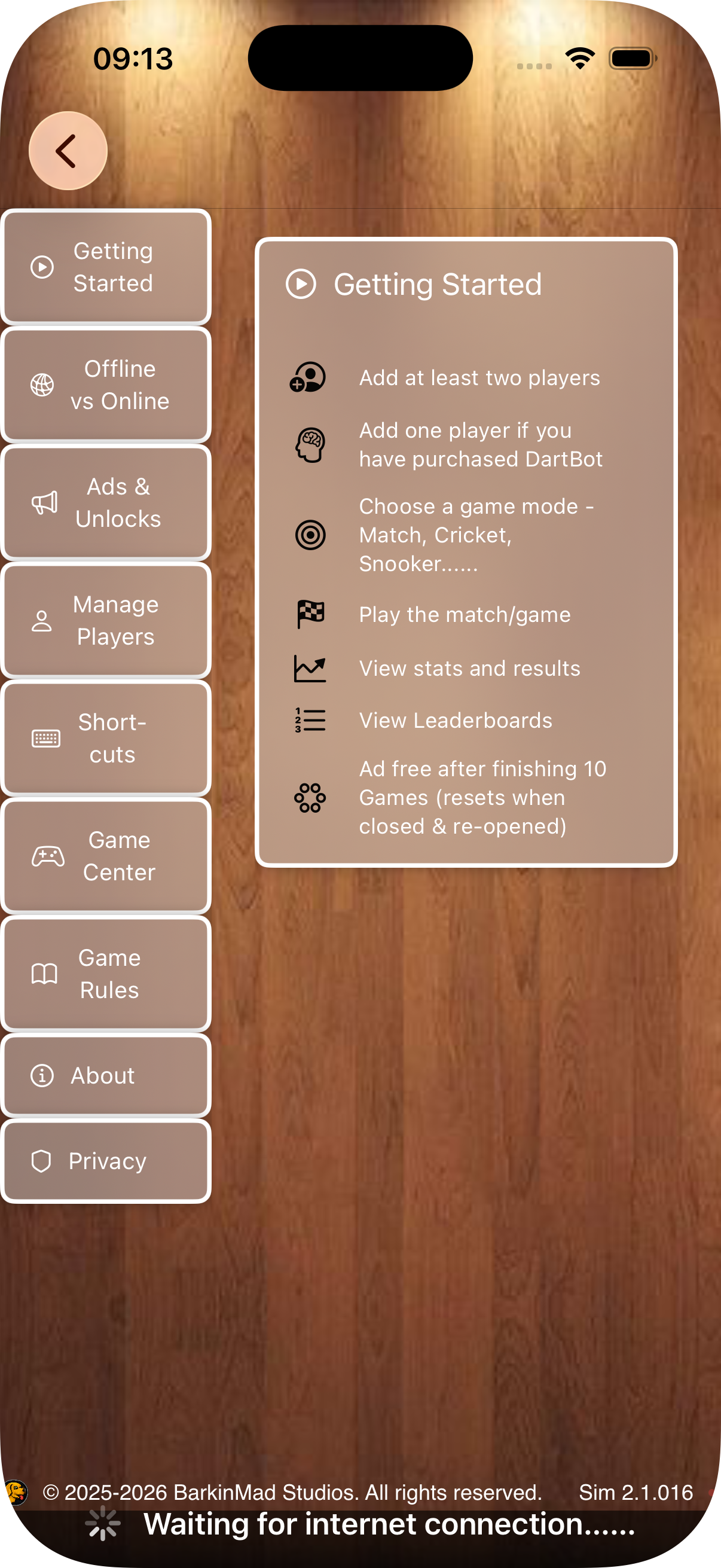 Game Of Darts help