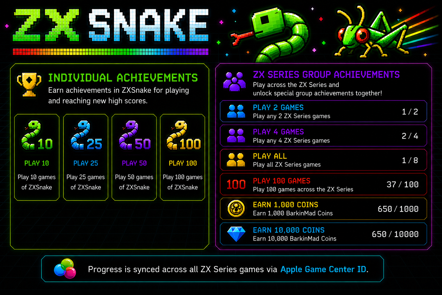 ZXSnake achievements