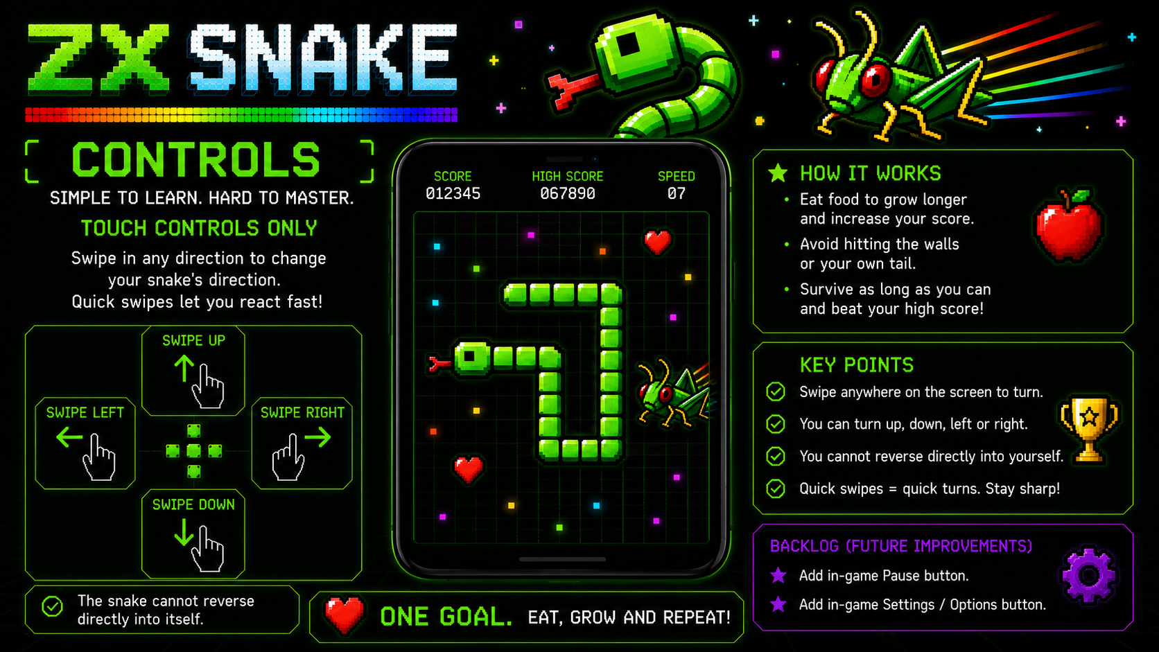 ZXSnake controls