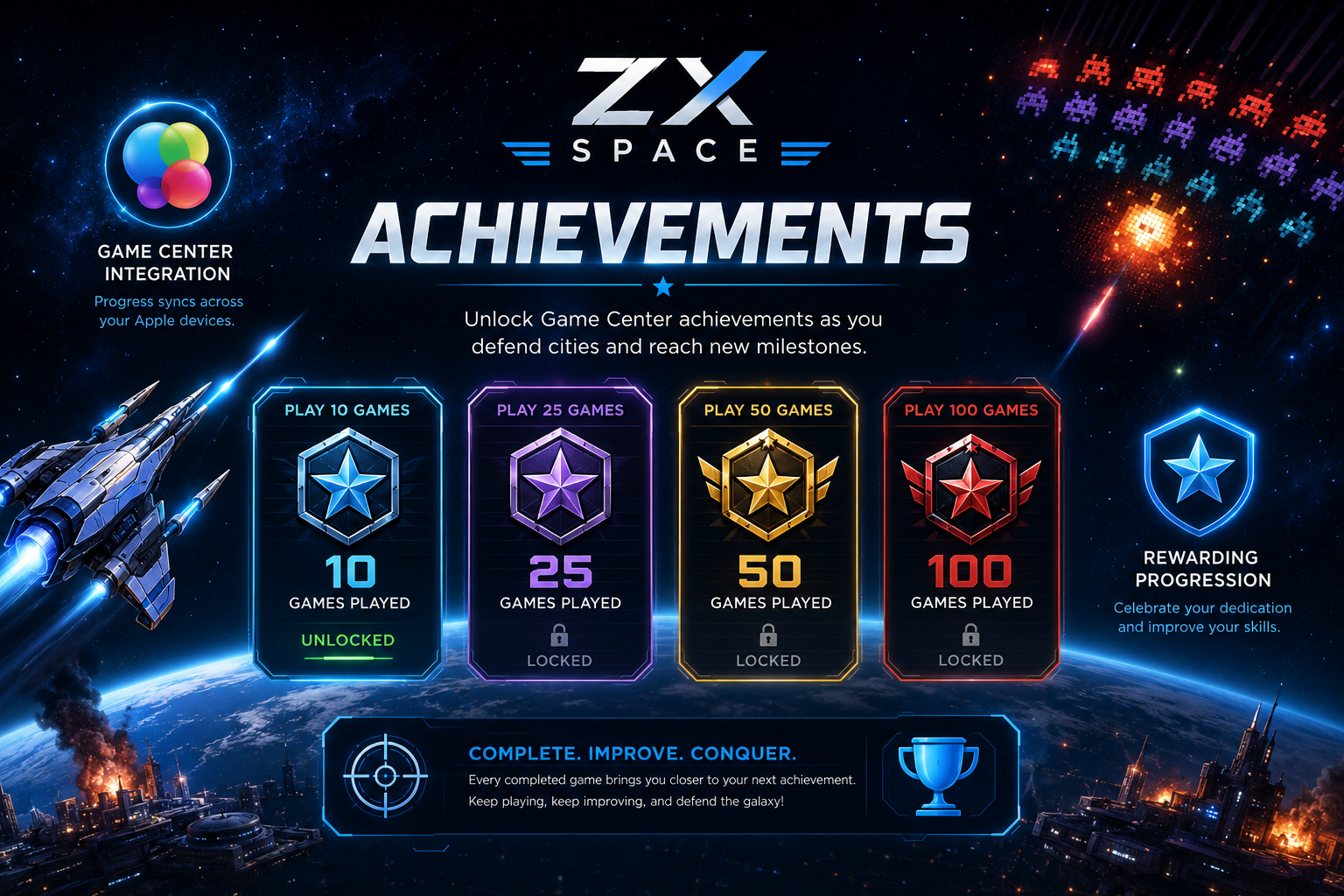 ZXSpace Game Center achievements